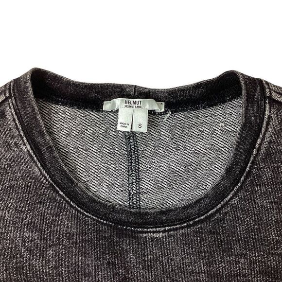 Helmut Lang Acid Wash Sweatshirt Dress – Size S – Gray Grunge / Faded Black Y2K - Picture 4 of 9